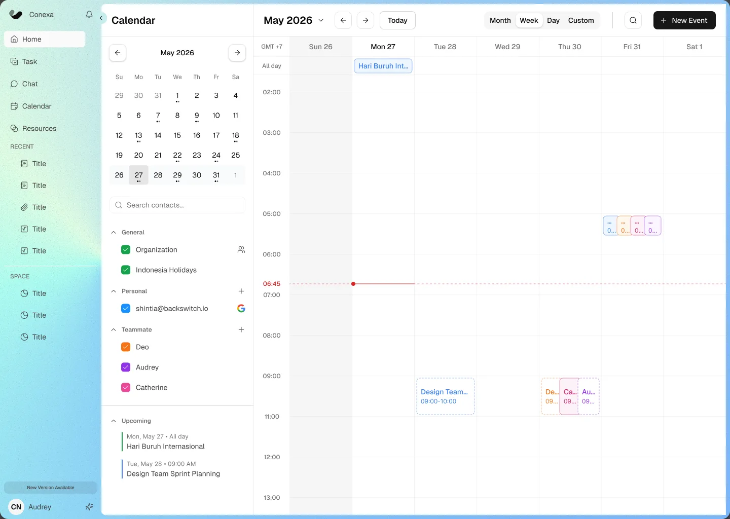 Clarr — Calendar week view
