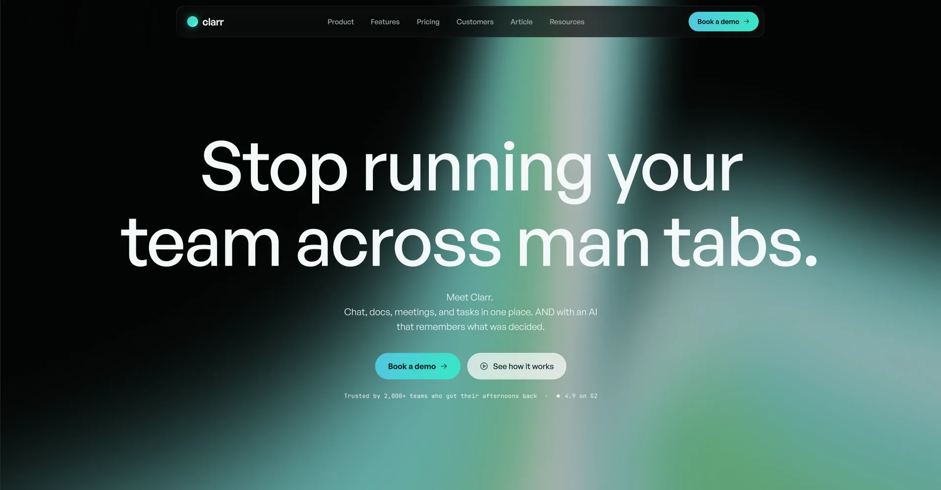 Clarr — Website hero